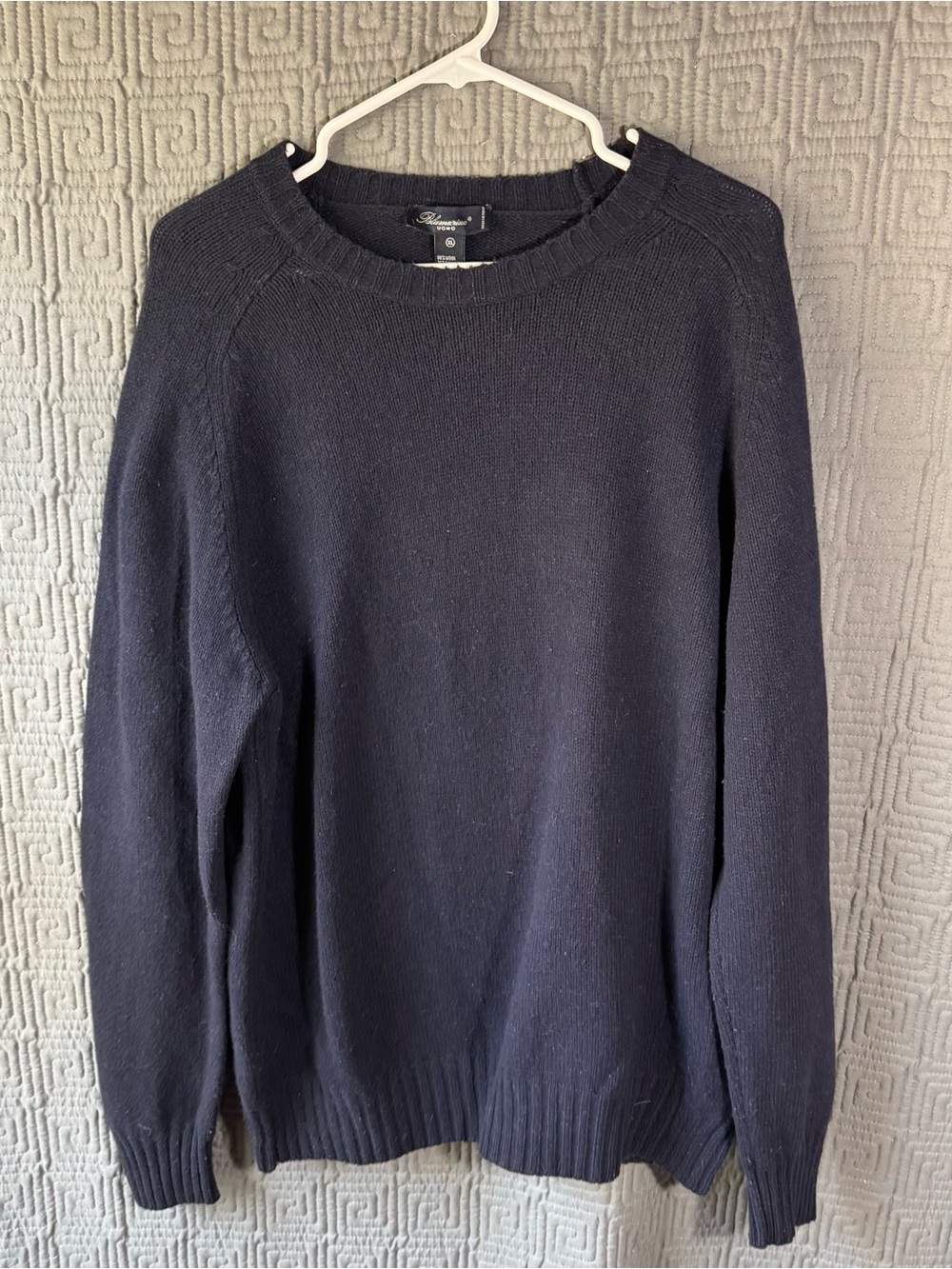 Vintage Blumarine Uomo Wool Blend Sweater XL Navy Crewneck Made In Italy Desig